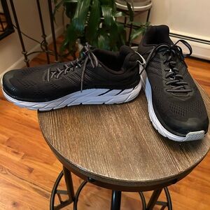 Hoka One One Black and White Running Shoes